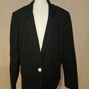Reitmans Classic Stretch Black Blazer Size 16